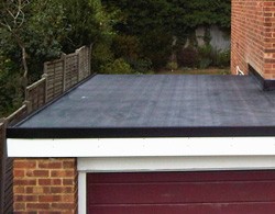 Rubber roof on a garage